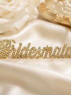 Rhinestone Pin - Bridesmaid - Gold